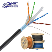 Kabel Ethernet Luar Ruangan 23awg SFTP UTP FTP Tembaga Murni CCA CCS CAT6 Internet 100m dengan Selubung PE LSZH PVC Bersertifikasi CE