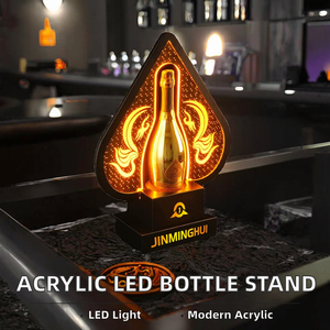 In Stock Bar <b>Night</b> Club Supplies Stainless Steel LED Display <b>Stand</b> Liquor Display Holder Champagne Bottle Presenter Glorifier - Product Image 2