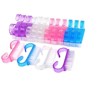 Pincel de Uñas Plano de Pelo Sintético de 3 Colores, Mini Pincel de Nailon Acrílico para Manicura y Limpieza - Product Image 4