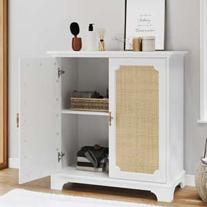 Modern <b>Sideboard</b> Buffet Cabinet with Rattan Decorated Doors Eco-Friendly Durable Kitchen & Dining <b>Storage</b> - Product Image 4