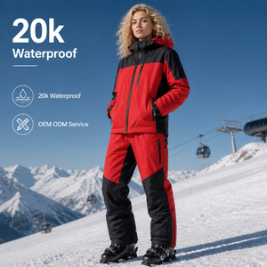 FLYSKI Ski Suit <b>Waterproof</b> 20k Custom Factory Price Fully <b>Seam</b> <b>Taped</b> Unisex Professional Leather Panel Snowboard Jacket OEM ODM - Product Image 1