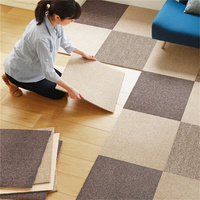 Dalles de moquette de bureau 50x50cm à poils bouclés, ignifuges, antidérapantes, en polypropylène pour salon, chambre et usage domestique
