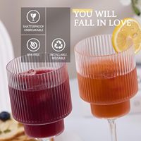 Verres à vin en acrylique de 12 oz, recyclables, incassables, réutilisables, verres à cocktail en plastique transparent origami, incassables, pour les fêtes
