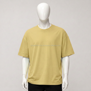 Camiseta de Algodón de Color Sólido Extra Grande para Hombre, Manga Corta, Cuello Redondo, Diseño Informal de Punto Jersey, Largo Regular - Product Image 4
