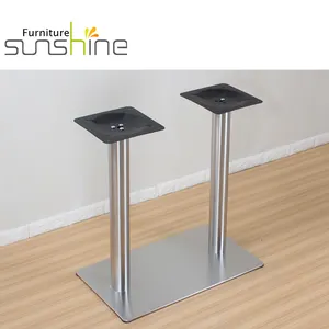 Pernas de móveis de metal aço inoxidável, fácil instalação suave mesa dupla perna