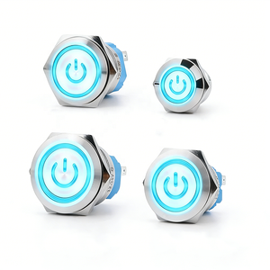 Interruttore a pulsante <span class=keywords><strong>Jinxing</strong></span> 2026 da 12mm-22mm, a ritenuta o momentaneo, illuminato, impermeabile IP65, 1NO - Product Image 2
