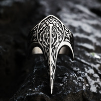 Bijoux en acier inoxydable vintage Viking Defence Corbeau Bague corbeau pour homme Vente en gros Bijoux tendance