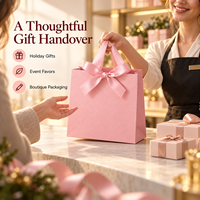 Sacs cadeaux en papier kraft écologiques avec poignées en ruban pour événements festifs et emballages de mariage, commandes en gros