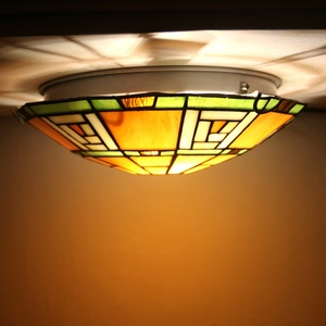 Lámpara de Techo Semi Empotrada Tiffany LongHuiJing de 12 Pulgadas con Pantalla de Vidrio Teñido - Product Image 2