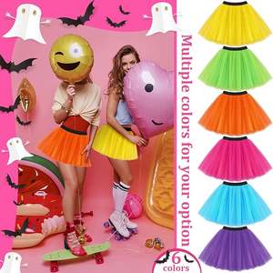 Jupes courtes <span class=keywords><strong>tutu</strong></span> néon 3 couches pour Halloween pour femmes Mardi Gras Carnaval Party - Product Image 3