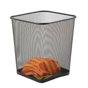 Office Metal Mesh Waste Basket Trash Can Mesh <b>Square</b> Sustainable Paper Waste <b>Bin</b> - Product Image 5