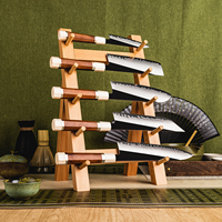Couteaux de cuisine Grandsharp Chef, ensembles de 3 couches, version chinoise en acier en poudre M390 avec manche en bois Mkuruti et imitation ivoire