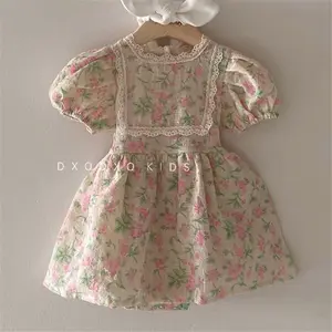 Toptan kız elbise uzun kollu çiçekli elbiseler çocuk bebek çocuk bebek elbiseleri çocuklar giyim giyim