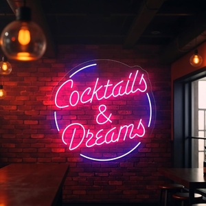 Letrero de Neón Personalizado 'Cocktail Dreams', Luz LED de Neón Regulable, Decoración de Pared para Bar, <span class=keywords><strong>Pub</strong></span>, Discoteca, Fiestas, Letreros Electrónicos - Product Image 1