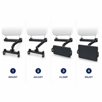 Support universel flexible pour téléphone et tablette à fixer sur l'appuie-tête de voiture, rotatif à 360 degrés, réglable, pour siège arrière