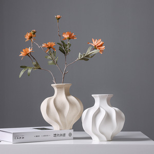 Luxury Nordic Wabi Sabi Vintage Design Ceramic Vase With Sculptural Texture for Living Room Dried Faux <b>Flower</b> <b>Display</b> - Product Image 1