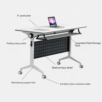 Mobilier de bureau Accueil Loisirs Conférence Formation Réglable Portable Étudiant Bureau D'école Avec Roues Table Mobile Pliante