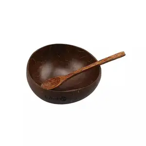 Top xu hướng sản phẩm 2024 handmade dừa Shell Bowl Set với Spoon miễn phí Logo/Hữu Cơ dừa tự nhiên Bát vỏ Việt Nam