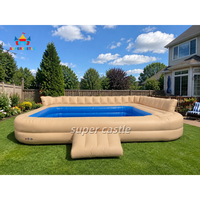 Bar de piscine gonflable de luxe personnalisé en stock avec auvent et sièges – Équipement de jeu aquatique pour fêtes en extérieur