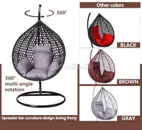 Fauteuil suspendu en rotin pour extérieur avec support, idéal pour salon, patio, balcon et jardin – Vente en gros, personnalisable