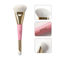 Pinceau de contour double embout en gros, synthétique végétalien, doux et luxueux, grand et petit, pour sculpter le visage