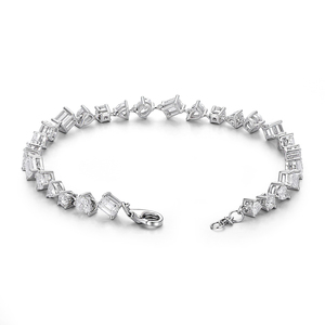 custom real white gold bracelet Manufacturer's factory Trillion Cut lab diamond Elegant woman wedding bracelet fine jewelry - Product Image 2