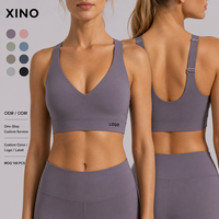 Soutien-gorge de sport personnalisé grande taille pour femme, séchage rapide, en nylon et élasthanne, bretelles réglables, idéal pour le yoga, le fitness et l'entraînement, haut de sport.