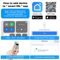 חיישן רטט tuya wifi צבעוני לבן או שחור יכול להיות אופציונלי תמיכה וילונות אוטומציה חכמה וילונות רגישות מתכווננת