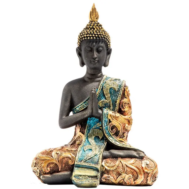 تمثال ديكورتاي للمنزل للبيع بالجملة مقاس 20*9*14 سم تمثال بودا تمثال بودي تزيين المنزل راتنج بودا صنع في تايلاند مصنوع يدويًا البوذية الأوروبية