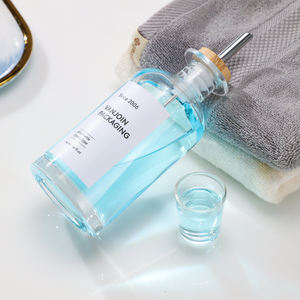 תוויות מותאמות אישית 300 מ "ל חדר אמבטיה זכוכית בקבוק מי פה סט עם זרבובית אוטומטית לפשוט ומגרגר - Product Image 3