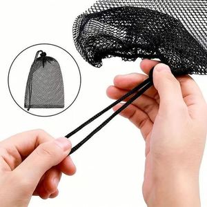 Sac en tissu maillé transparent 20x25cm, type épaissi, pochette en nylon avec cordon, idéal pour ranger jouets, briques, livres, équipement de pêche - Product Image 4