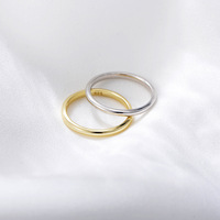 Bagues en or minimalistes de luxe, bagues en or 14 carats pour femmes, alliances en argent, bijoux en argent 925