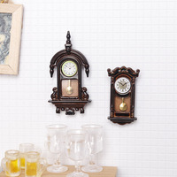 Jam Dinding Antik 1 12 Skala Miniatur Dekorasi Rumah Boneka Aksesori Retro Paduan Logam Hadiah Promosi