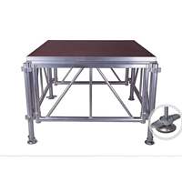 Plateforme de scène modulaire portable en aluminium pour extérieur, résistante aux intempéries, avec garde-corps, pieds réglables, installation rapide