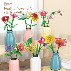 12 cajas creativas Kawaii taza <span class=keywords><strong>de</strong></span> té <span class=keywords><strong>de</strong></span> plástico bloque <span class=keywords><strong>de</strong></span> construcción ramo <span class=keywords><strong>de</strong></span> flores DIY Rosa <span class=keywords><strong>ladrillos</strong></span> DIY <span class=keywords><strong>ladrillos</strong></span> diseño decoración escritorio montaje Juguetes - Product Image 3