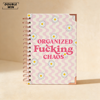 Carnet de notes et journal de planification des objectifs rose, personnalisable, avec spirale, pour 2026 et 2027