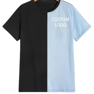 Kaus Pullover Premium 200gsm Leher Bulat Kasual Blok Warna Bordir Kustom Musim Panas 2023 untuk Pria