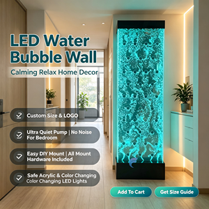 LED Water Bubble Wall Acrylic Panel Modern Home Decor Custom Size Color Changing Lights - Product Image 1