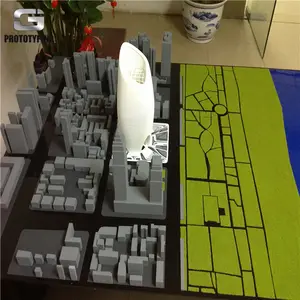 3D印刷サービス1:1000大規模Sla樹脂プロトタイプ3D印刷アーキテクチャZahadid Building Model from Gaojie manufacturer