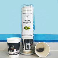 Thé aromatisé aux herbes biodégradable à double paroi personnalisé avec du thé vert au jasmin au fond de la tasse, 10 tasses, écologique