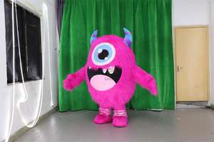 Costume de mascotte gonflable personnalisé de couleur rouge orange bleu, monstre de dessin animé de la mer, monstre cookie, costume de monstre à un seul œil, costume de Monsters Inc à louer - Product Image 2