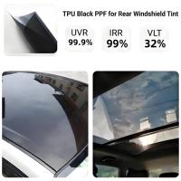 Película Protectora de TPU PPF Negra con Recubrimiento Cerámico NANO para Parabrisas Trasero, Tinte PPF de Alta Definición con Aislamiento Térmico