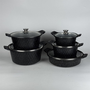 Juego de Utensilios de Cocina de 10 Piezas con Fondo de Aluminio Ecológico en Forma de Diamante, Ollas de Cocina Personalizadas con Fondo de Aluminio - Product Image 1