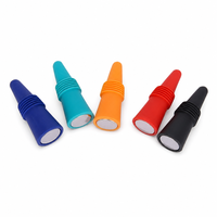 Bouchon de bouteille de vin en silicone de qualité alimentaire, anti-fuite, réutilisable, bouchon de boisson coloré, couvercle de bouteille pour la cuisine