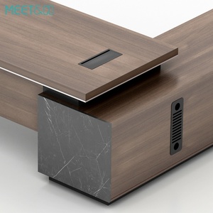 Classic Modern Executive Manager CEO Office Furniture <b>Set</b> Luxury Ergonomic L-Shape Workstation <b>Desk</b> Extendable Metal Design Home - Product Image 5