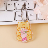 Porte-clés gonflé personnalisé en PVC acrylique avec impression UV, motif animal de dessin animé, haute qualité X48-1, breloque Kpop, pendentif pour sacs cadeaux