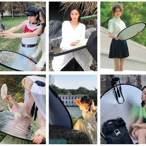 KAZHI 5-en-1 Portable <span class=keywords><strong>Pliable</strong></span> <span class=keywords><strong>Photo</strong></span> <span class=keywords><strong>Réflecteur</strong></span> De Lumière 40x60/100x150cm Beauté Studio Kit D'éclairage Extérieur pour YouTube Vidéo En Direct - Product Image 6