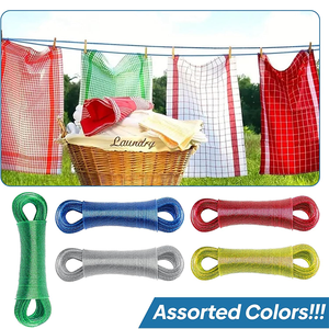 Cuerda sintética resistente a la intemperie para exteriores para colgar ropa, hilo de plástico para ropa con polea para secado de ropa, diseño sin rosca - Product Image 4