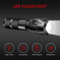 Linterna Táctica Portátil de Aluminio con Zoom LED T6 XML de 3W, 100000 Lúmenes, Impermeable, para Camping, Alcance de Haz de 100 Metros, 18 Horas de Duración