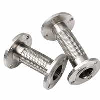 Raccord d'expansion pour tuyau ondulé personnalisable, soufflet métallique flexible en acier inoxydable 304/316L tressé avec fil, à bride